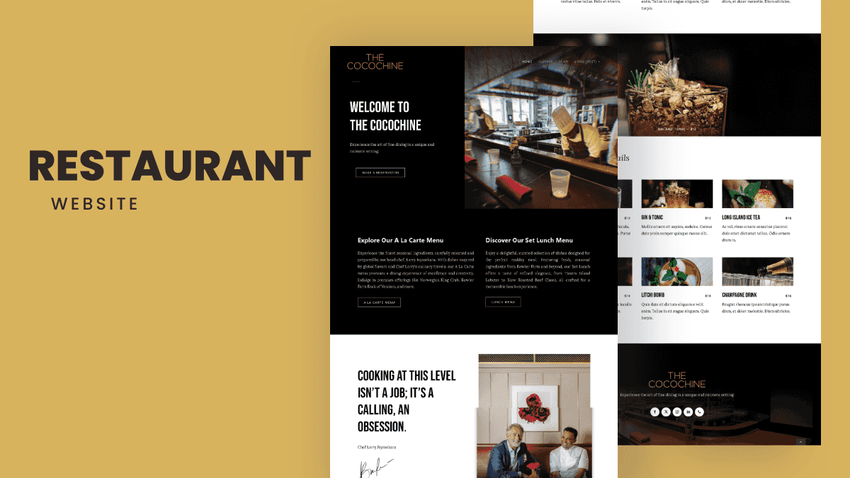 The Cocochine Restaurant Website
